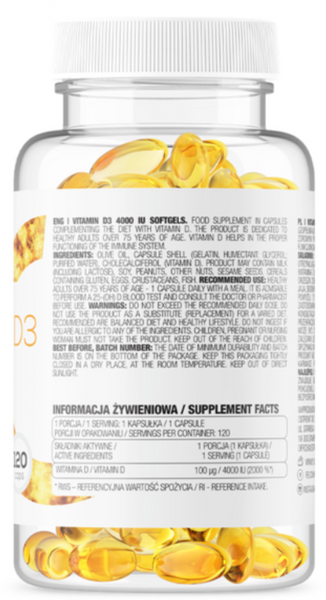 OstroVit Vitamin D3 4000 IU 120 капсул (Островит Витамин Д3) 1022725 фото