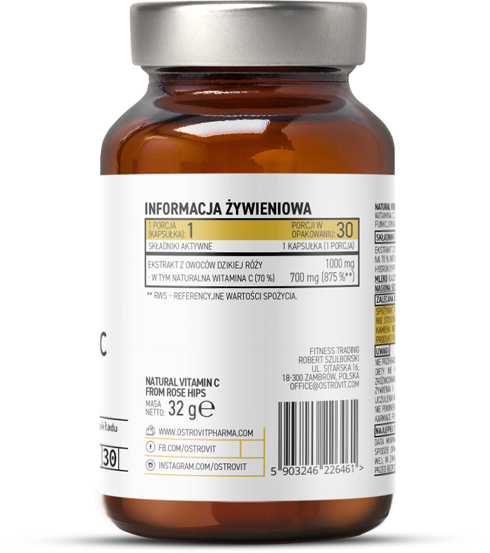 OstroVit Pharma Natural Vitamin C from Rose Hips 30 капсул (Островіт Вітамін С) 970199 фото