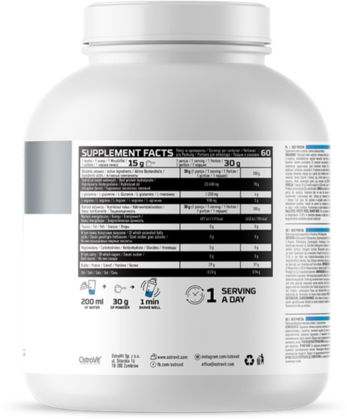 OstroVit Beef Protein 1800 g Chocolate Coconut (Островит Говядина Протеин Шоколад Кокос) 1113992 фото