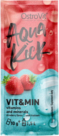 OstroVit Aqua Kick VIT&MIN 10 g Strawberry (ОстроВіт Aqua Kick Вітаміни Полуниця) 1022030 фото