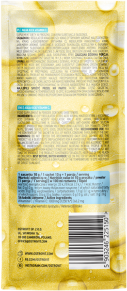 OstroVit Aqua Kick Vitamin C 10 g Lemon-Lime (Островит Аква Кик Витамин С) 1022031 фото