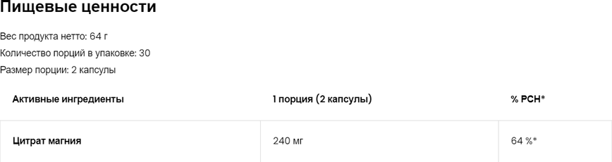 OstroVit Pharma Magnesium citrate 60 капсул (Островіт Магній) 1114674 фото
