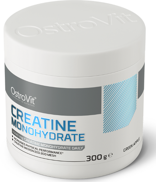OstroVit Creatine Monohydrate 300 g Green Apple (Островит Креатин Моногидрат Зеленое яблоко) 391282 фото