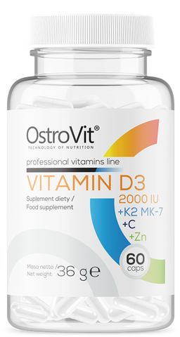 OstroVit Vitamin D3 2000 IU + K2 MK-7 + C + Zinc 60 капсул (Островіт Вітамінний комплекс) 970205 фото