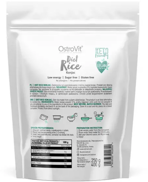 OstroVit Diet Rice Konjac 400 g (ОстроВіт Дієтичний рис Конжак) 1158366 фото