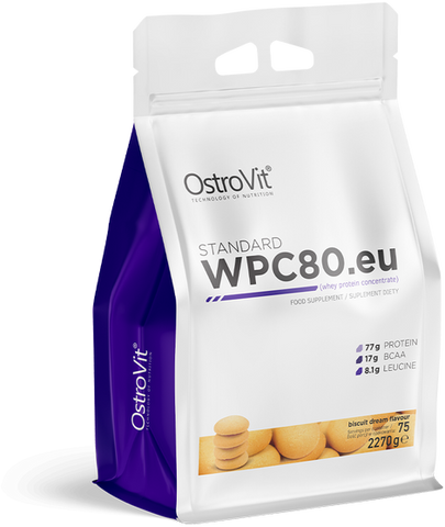 OstroVit Standard WPC80.eu 2270 g Biscuit Dream (Островіт Протеїн Стандарт Бісквіт Мрія) 392006 фото