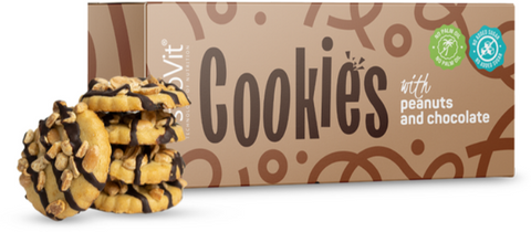OstroVit Cookies with Peanuts and Chocolate 125 g (ОстроВіт Печиво з арахісом та шоколадом) 1161132 фото