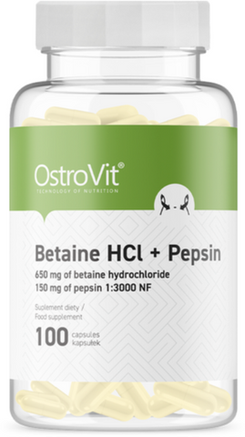 OstroVit Betaine HCl + Pepsin 100 капсул (ОстроВіт Бетаїн HCl + Пепсин) 1072827 фото