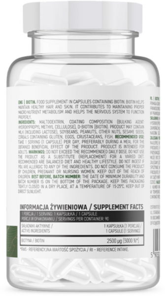 OstroVit Biotin 90 веганських капсул (ОстроВіт Біотин) 1072829 фото