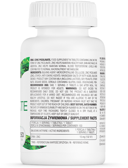 OstroVit Zinc picolinate 150 таблеток (Цинк пиколинат) 802912 фото