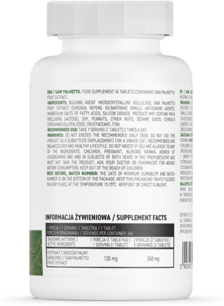 OstroVit Saw palmetto VEGE Со 360 таблеток (Островит Пальметто) 1159555 фото