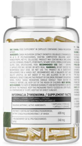 OstroVit Chaga Экстракт гриба чаги 60 капсул (Островит Чага) 1072832 фото