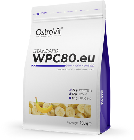 OstroVit Standard WPC80.eu 900 g Banana (Островіт Протеїн Стандарт Банан) 403064 фото
