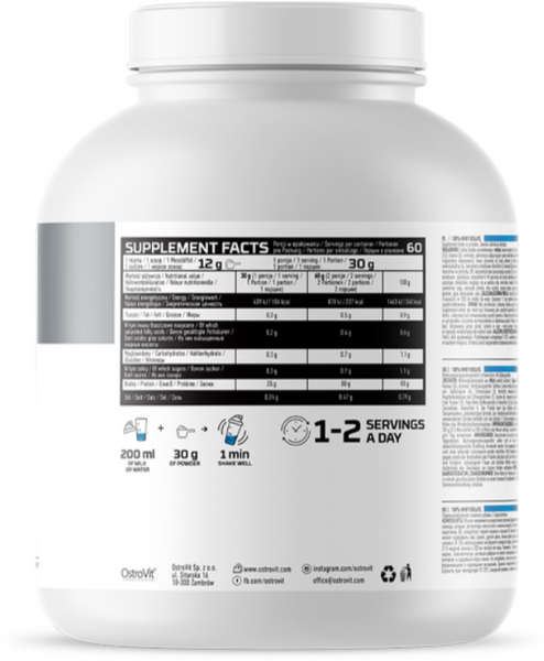 OstroVit 100% Whey Isolate 1800 g Coconut Cream (ОстроВіт Ізолят сироваткового протеїну Кокос Крем) 1182869 фото